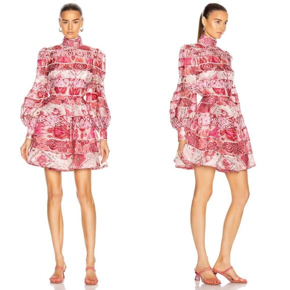 Zimmermann Dresses & Skirts - Zimmermann Alchemy Pink Paisley Mini Dress Runway